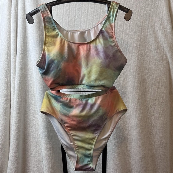 Women's 2 Piece Bathing Suit- Shein - Size 1XL Multicolor - Picture 1 of 9